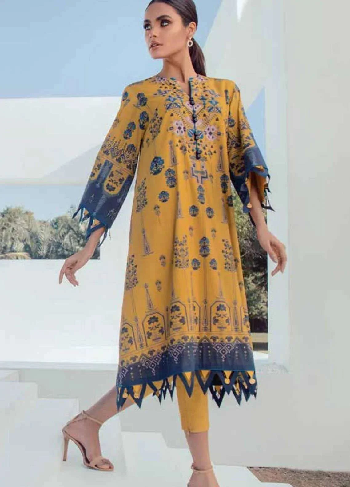 Alkaram Studio yellow 2 pieces available in Shelai SS-42.1-21