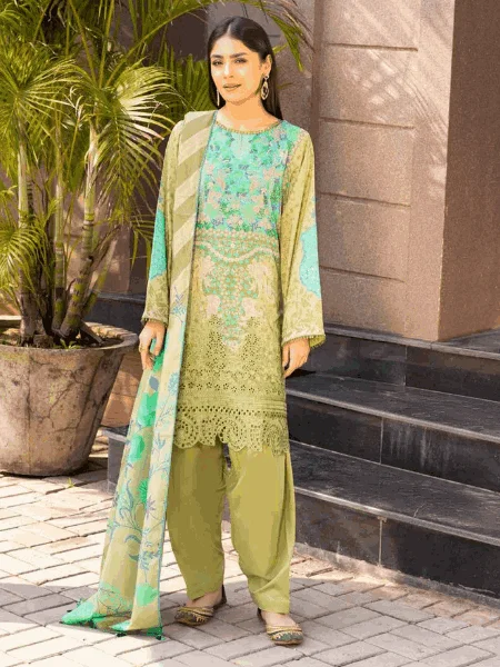 Charizma Unstitched Emb Lawn Suit with Fancy Voil Dupatta CEL-06