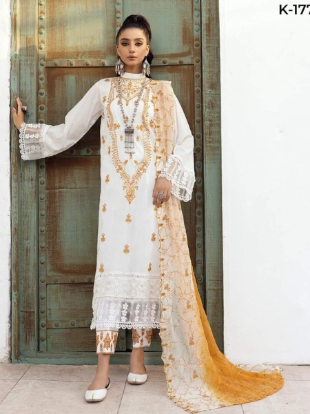 Khoobsurat k-177 Unstitched Embroidered Attractive Swiss Lawn Collection