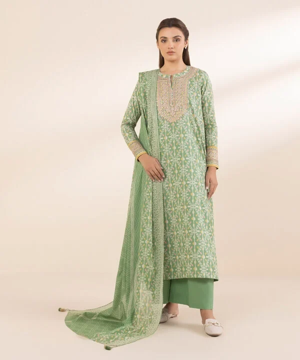 Sapphire 3 Piece - Embroidered Lawn Suit | U3PEDY25V021