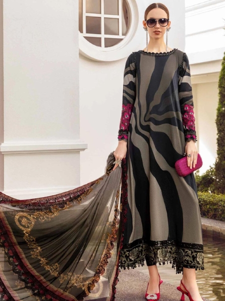 M Prints MB23MPFE 6B By Maria B Fall Edit 2023 Embroidered Cambric Suits Unstitched 3 Piece