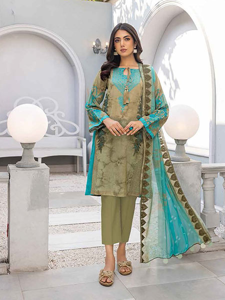 Charizma AN030 Embroidered Lawn & Embroidered Chiffon Dupatta