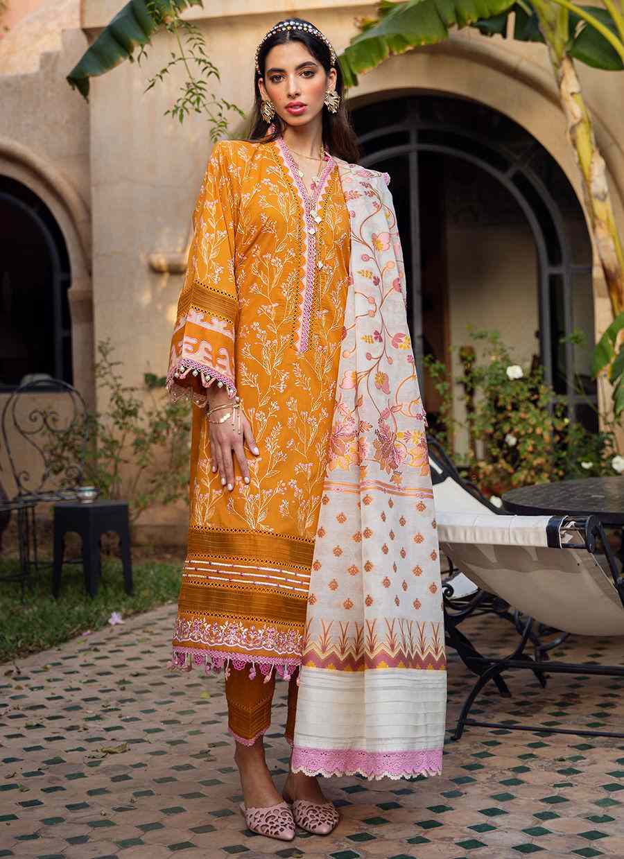 MENARA MUSTARD FTA-02 Lawn by Farah Talib Aziz 3 pieces at shelai