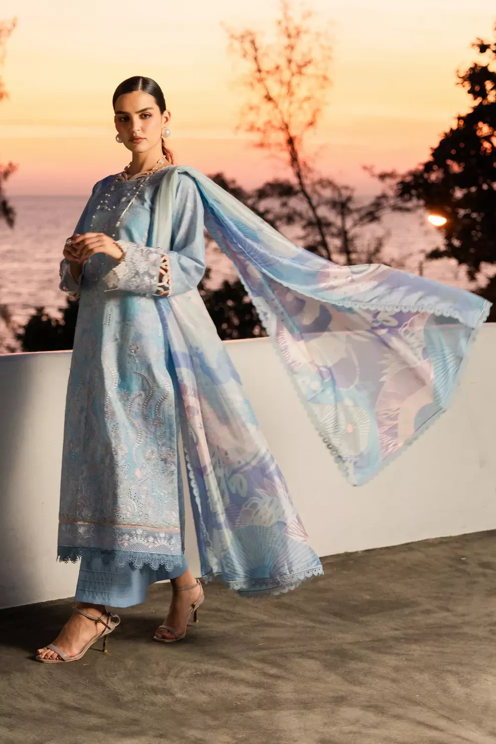 AABYAAN Sheznil Chikankari UST | CALINA (AZ-09)