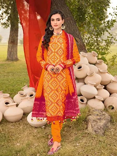 Gul Ahmed CL32055A three piece printed lawn chunri collection