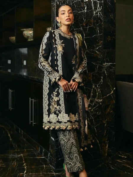 Sana Safinaz Muzlin M233-018B-CP Winter'23 Collection