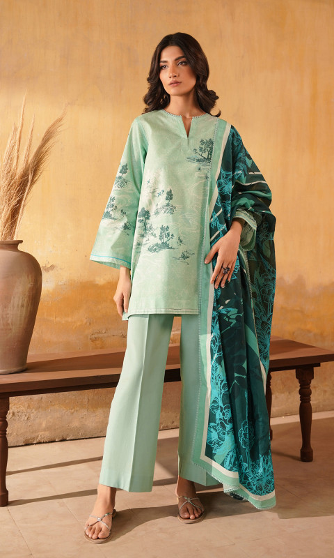 Sahar Selene Unstitched Lawn Exclusive Collection 25 | Celadon Bloom