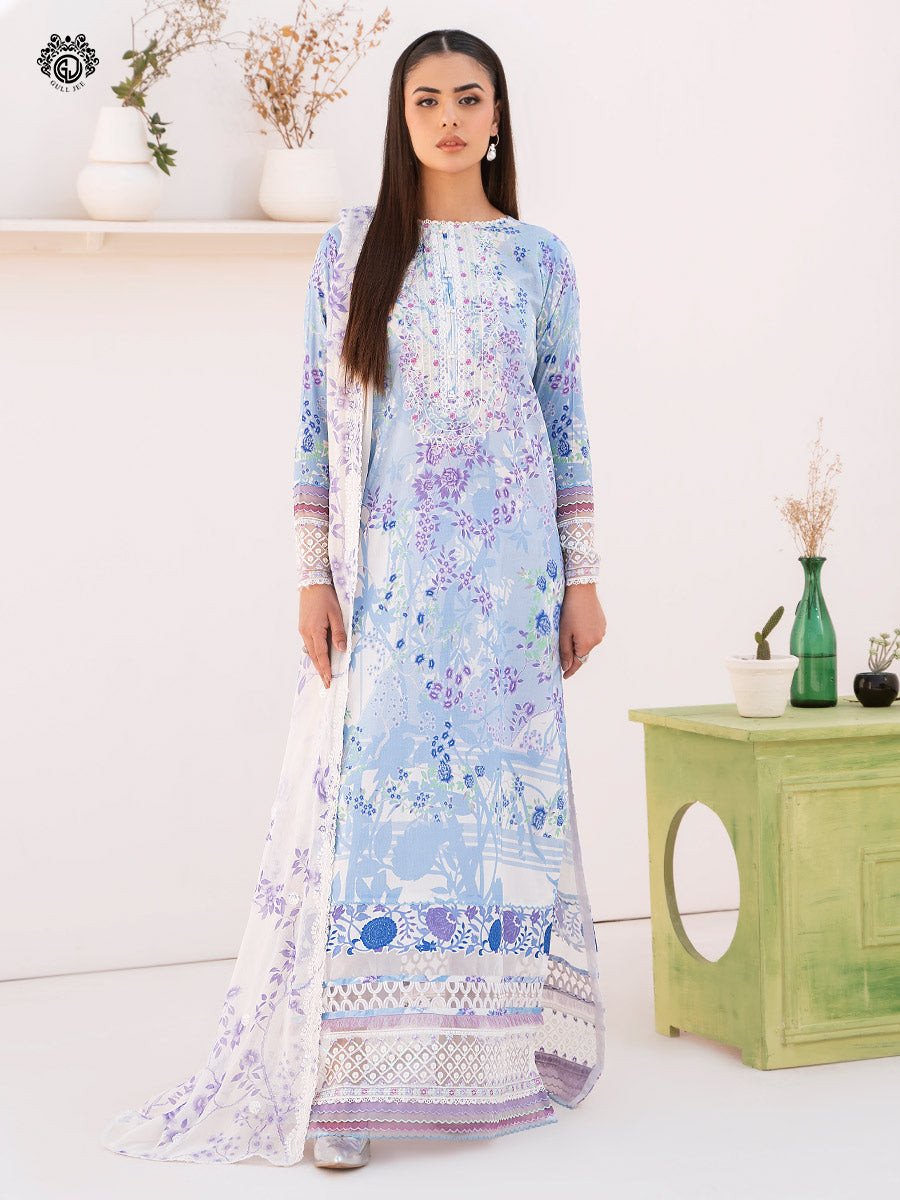 Morja by Gulljee Premium Embroidered Unstitched Lawn Collection | D1