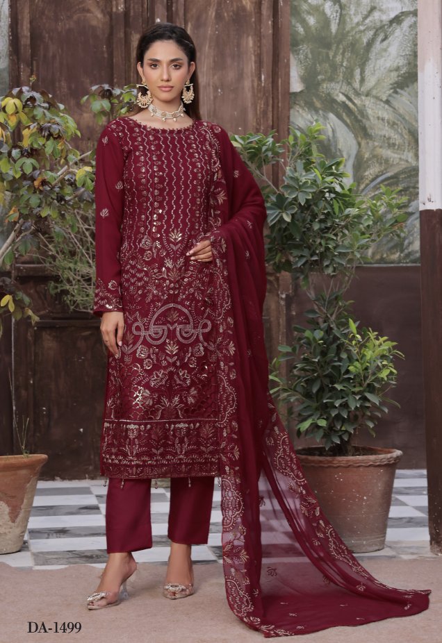 AMSAAL Luxury Chiffon Unstitched | DA-1499