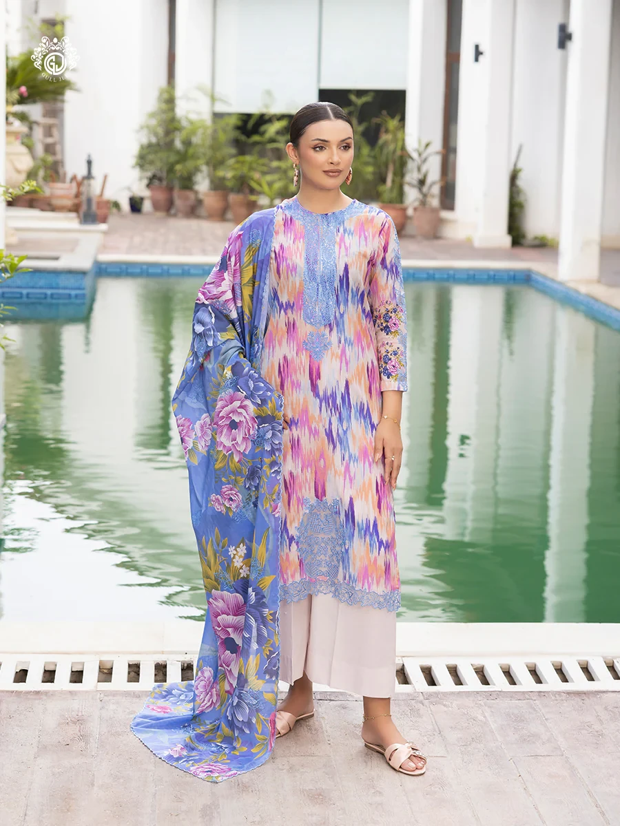 MAHAJAL | Unstitched 3piece | GMHJ2513A2