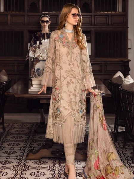 M Prints MB23MPFE 3A By Maria B Fall Edit 2023 Embroidered Cambric Suits Unstitched 3 Piece