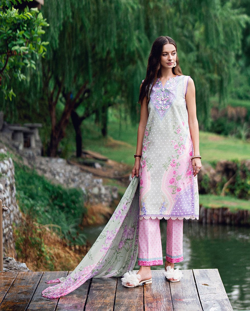 Garden Veil by Roheenaz Printed Lawn Unstitched Exclusive Collection 25 | Tulip Sugar