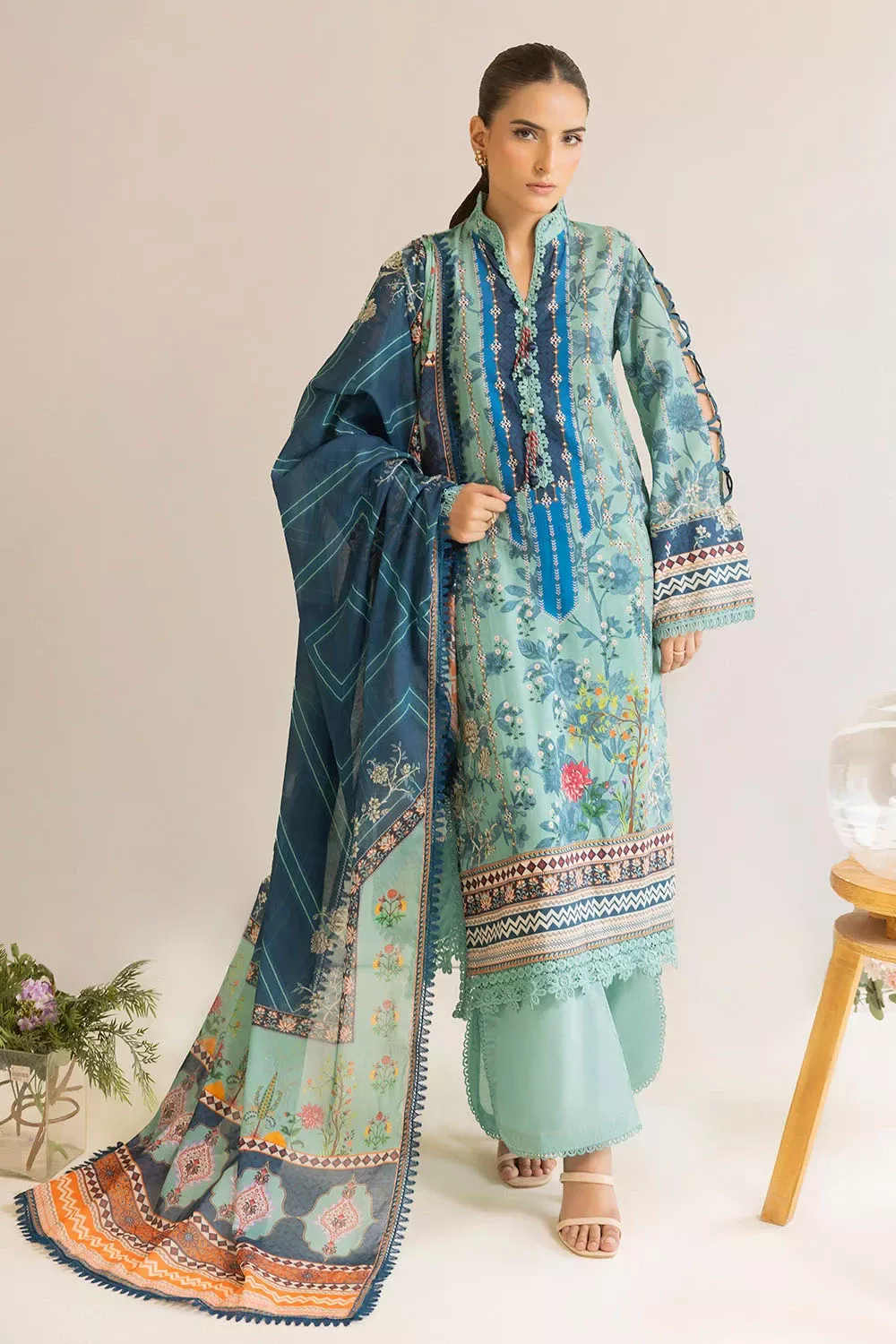 MALMAL | 3 Piece Unstitched Printed Lawn Suit | ML-52016