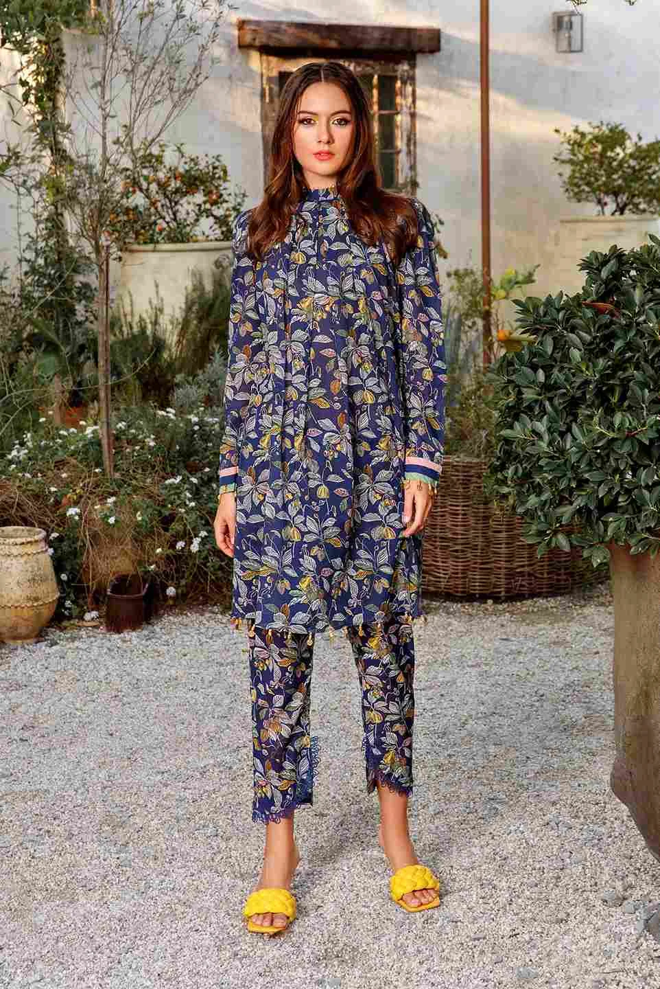 Maria B M basic luxury lawn yellow 05-B 1 pieces at Shelai