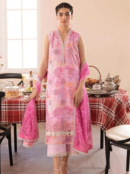 Afrozeh 487-Citrus Splash-Print Kari Unstitched Lawn '23