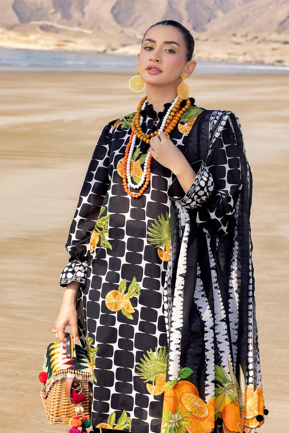 3 Piece Unstitched Embroidered Printed Lawn Suit CL-42331