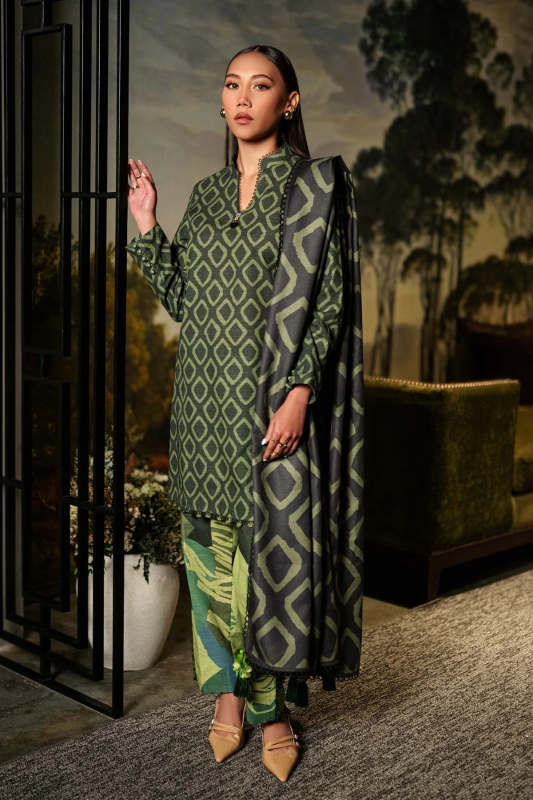 M.Basics 3 Pc Unstitched Printed Khaddar Suit | 06-A