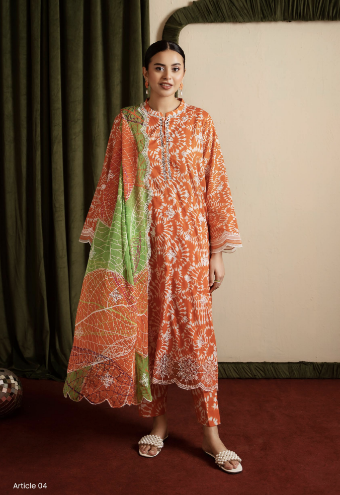 Gulljee's ZIVA Unistitched Lawn Collection Lawn 25 | ART-4