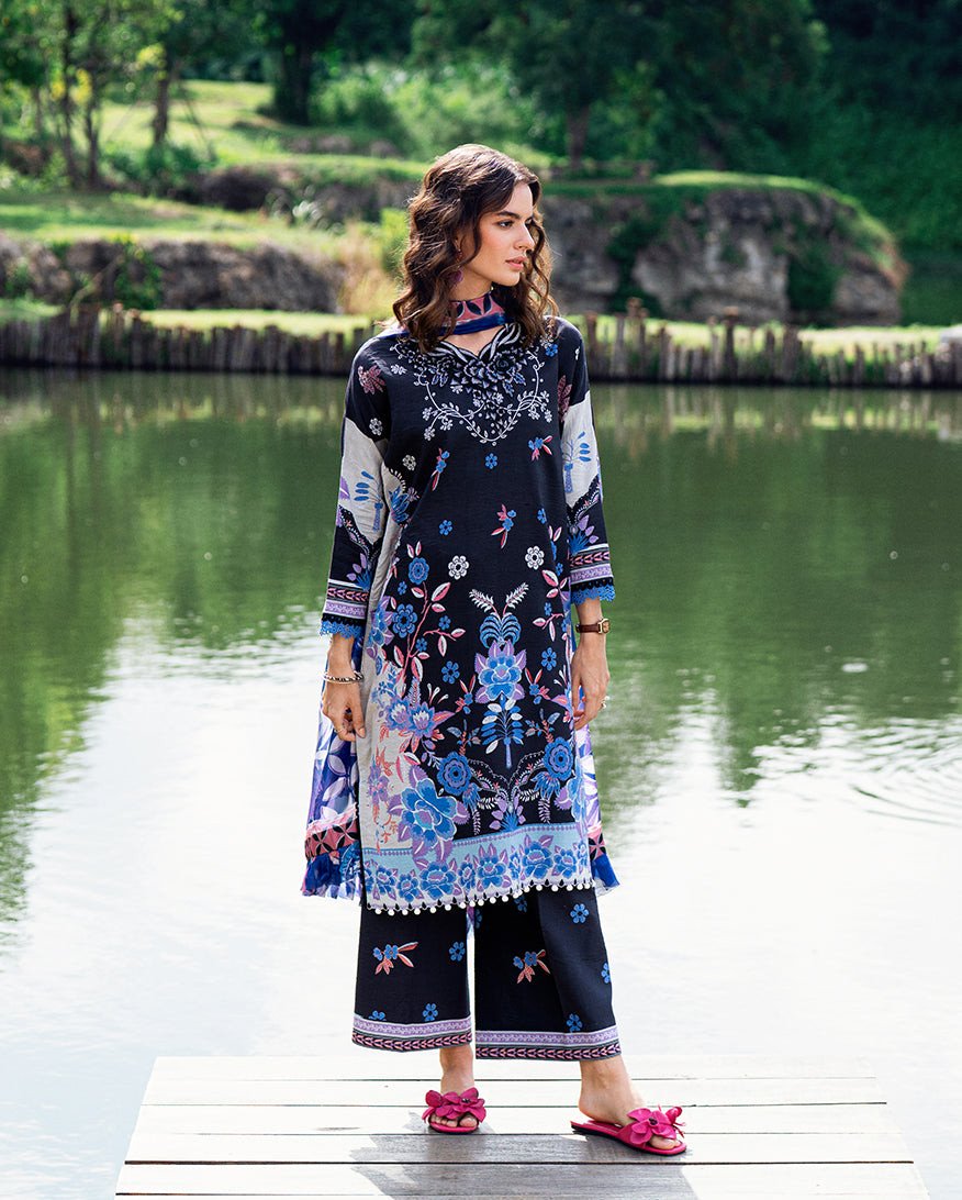 Garden Veil by Roheenaz Printed Lawn Unstitched Exclusive Collection 25 | BlackBerry Frost