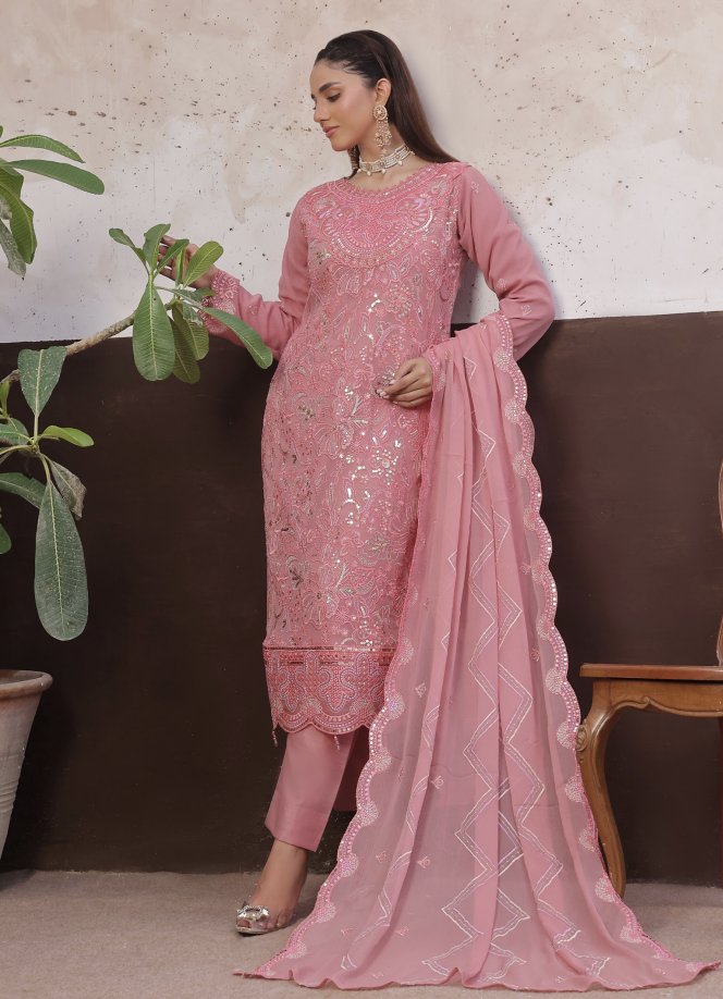 AMSAAL Luxury Chiffon Unstitched | RAY-1458