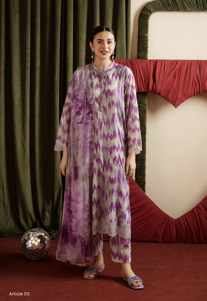 Gulljee's ZIVA Unistitched Lawn Collection Lawn 25 | ART-3