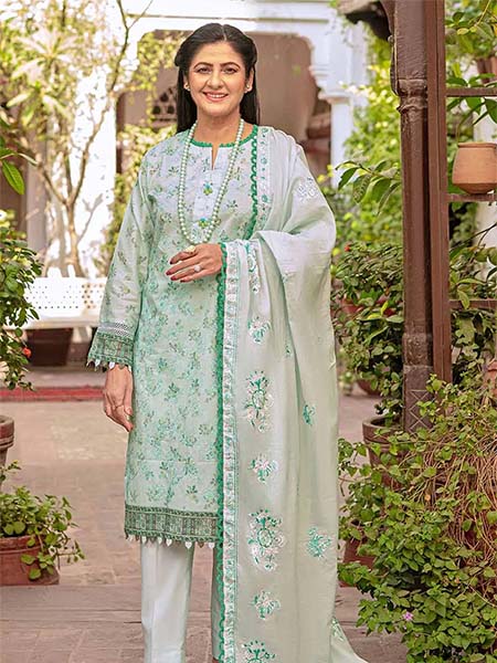 Gul Ahmed DM32007 three piece embroidery lawn tribute collection