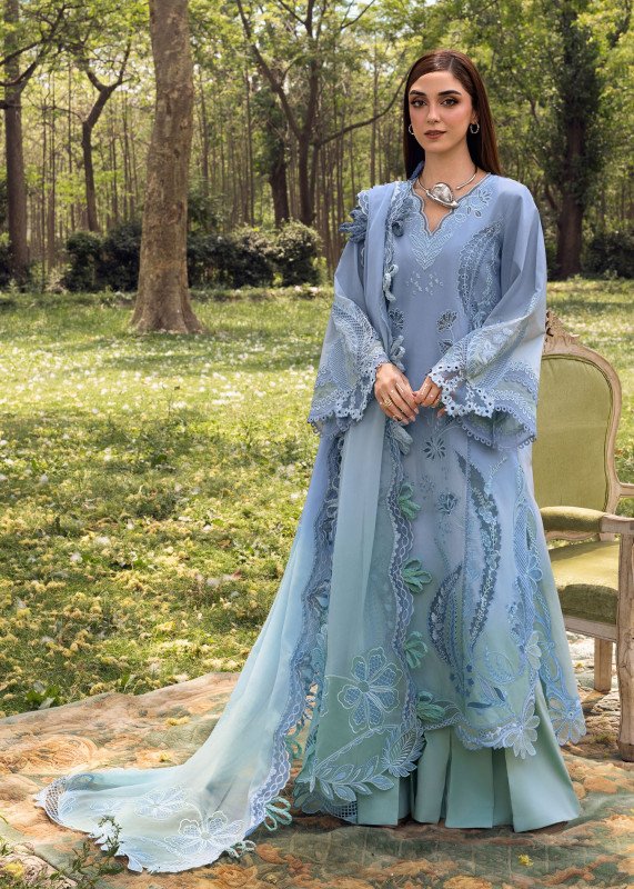 Crimson Luxe Lawn Unstitched Exclusive Collection 2025 | ALL THINGS OMBRE - D1 A