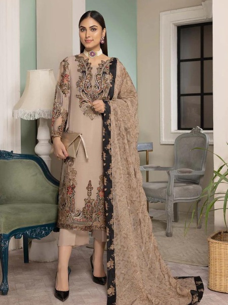 Charizma CEC23-05 Unstitched Embroidered Chiffon Shirt with Printed Chiffon Dupatta