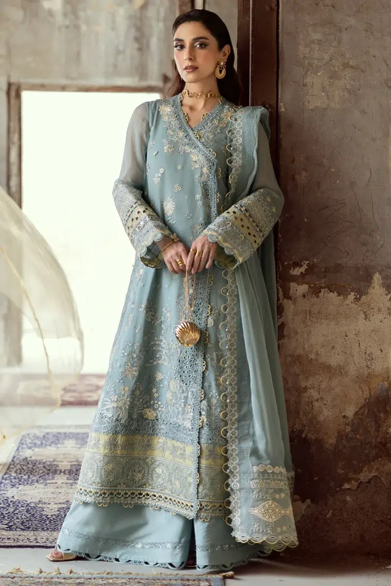 Qalamkar Festive Embroidered Chiffons Unstitched Collection 25 | WC-08 VEVIN