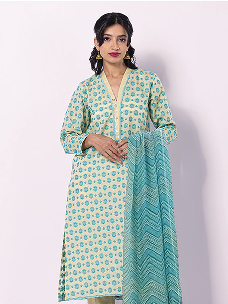 khaadi AJ22302A 3 pieces suit jacquard yarn dyed collection