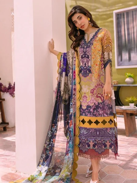 Jade Biss II-20160 B Unstitched Digital Printed Lawn Shirt with Bamber Chiffon Dupatta