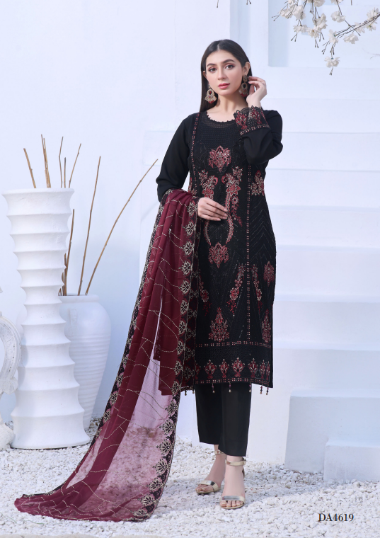 Aanzara Luxury Embroidered Chiffon Collection | DA-4619