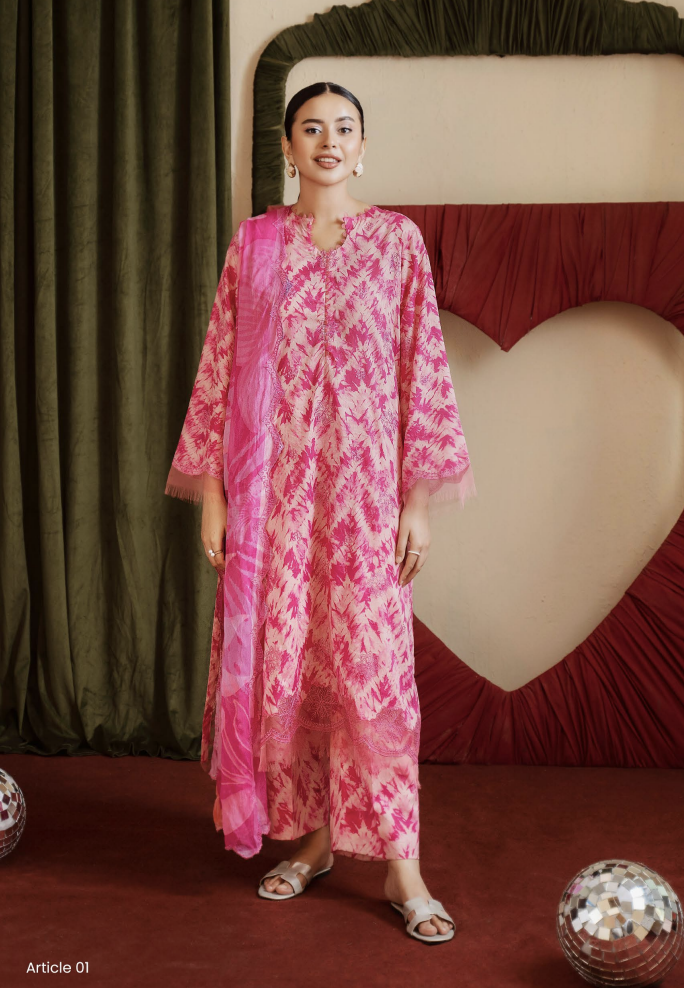 Gulljee's ZIVA Unistitched Lawn Collection Lawn 25 | ART-1