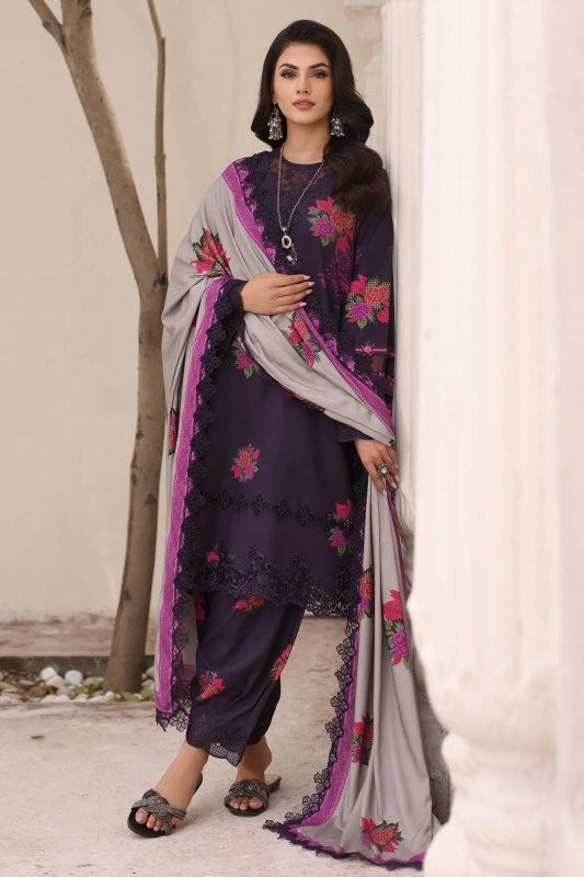 Charizma Range Embroidered Unstitched 3Pc Suit | BD4-01