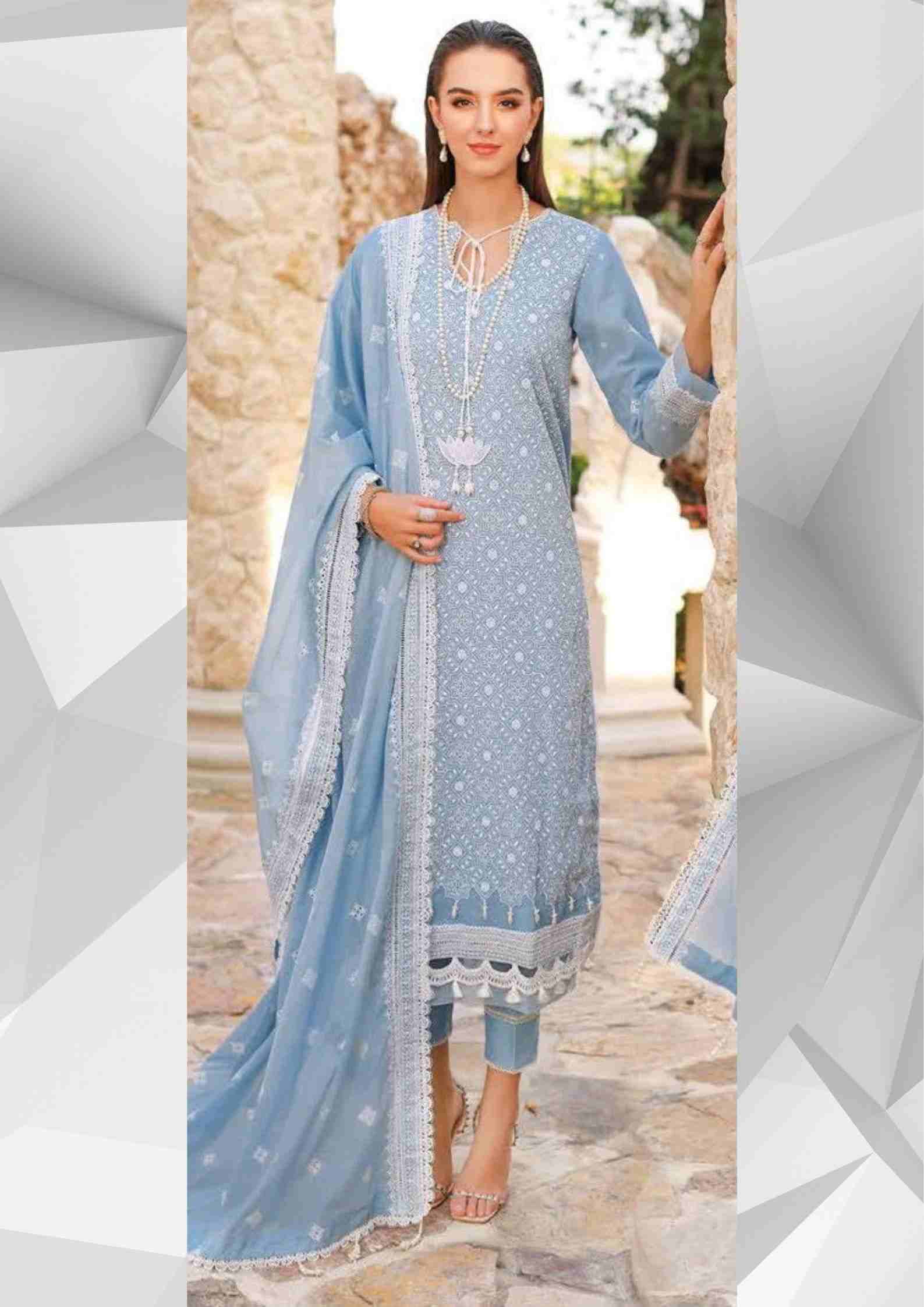 Gul ahmed embroidered chiffon suits LSV-32013 unstitched 3 piece