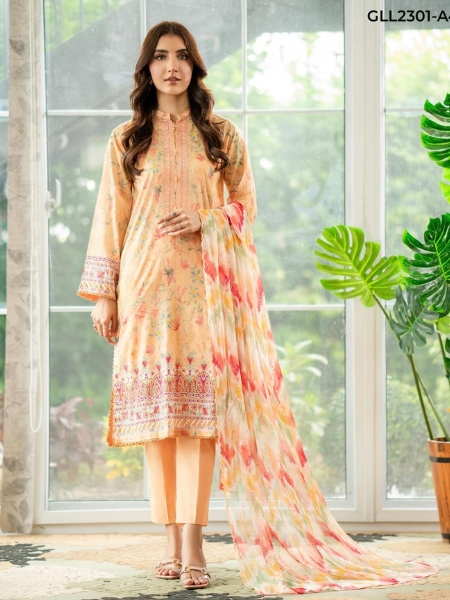LALEH by GULLJEE GLL-2301-A4 UNSTITCHED EMBROIDERED 3-PIECE COLLECTION