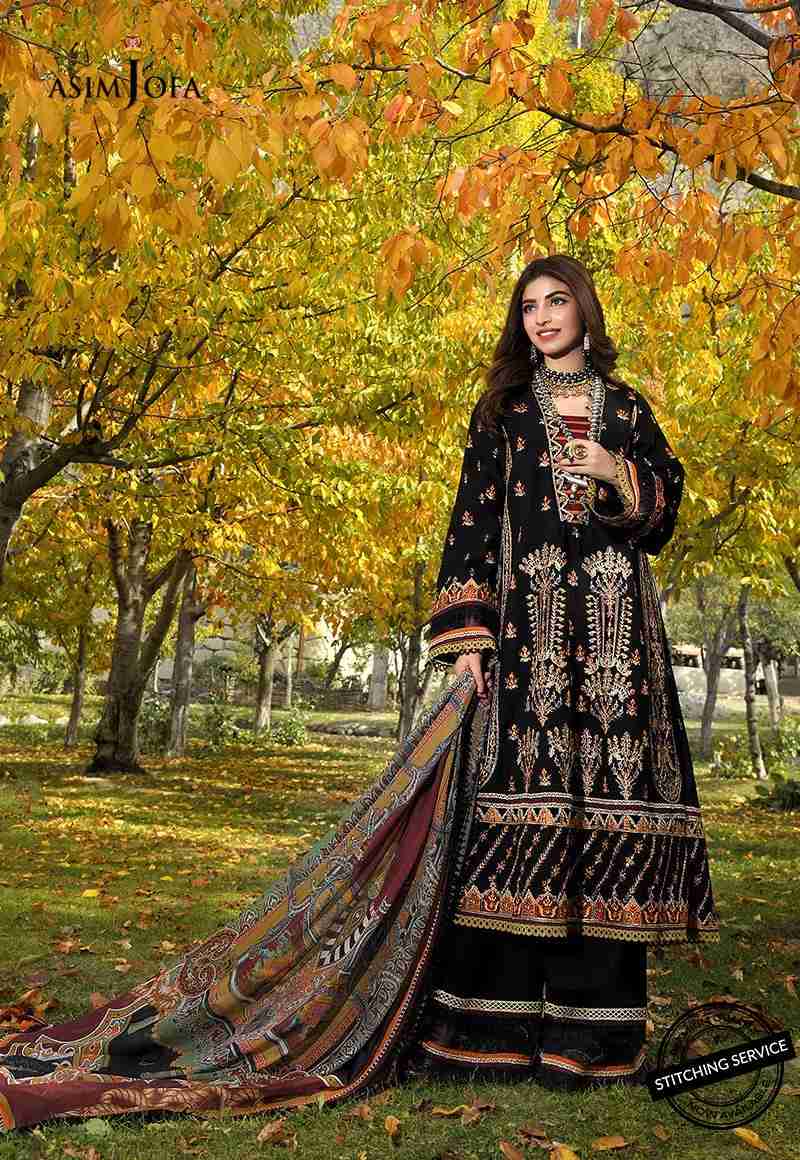 Asim Jofa black design Shehar E Yaar Lawn 3pc available in Shelai