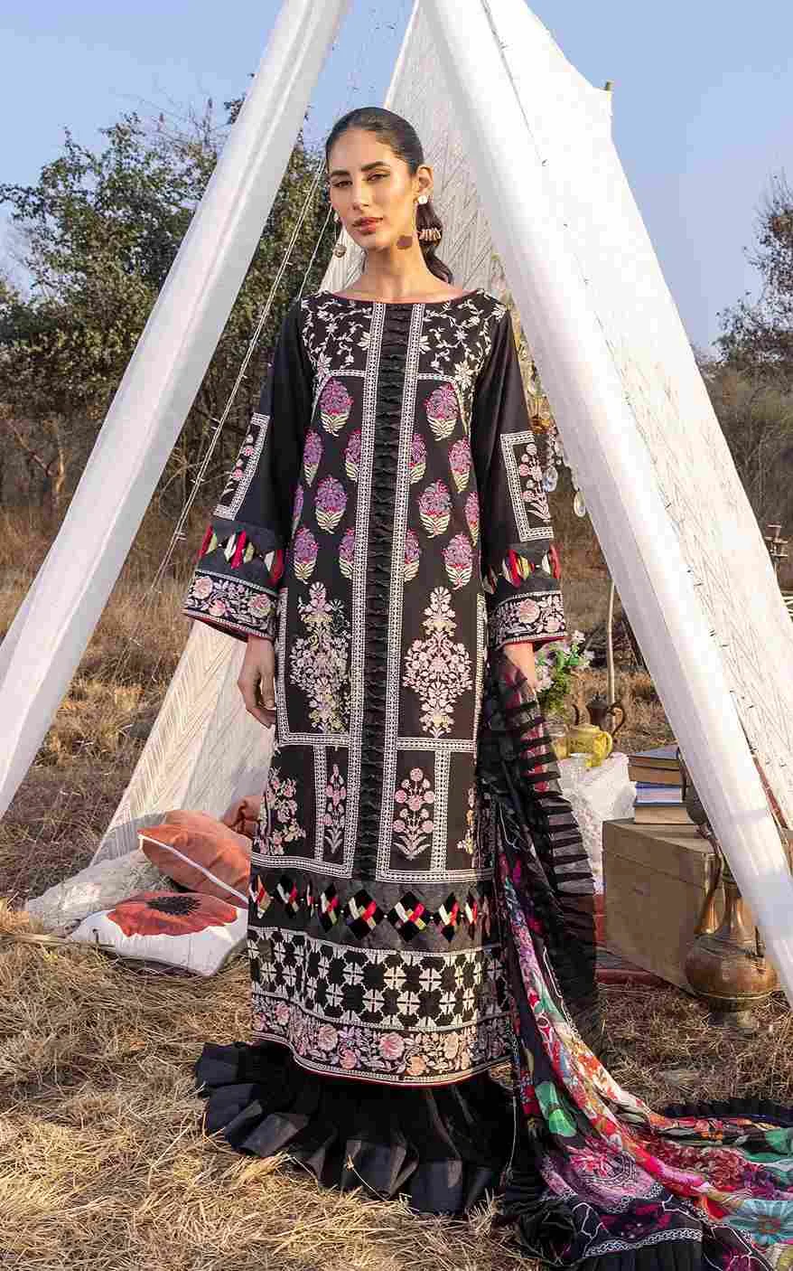 Asifa & Nabeel NOIR ASL–01 embroidered three piece at Shelai