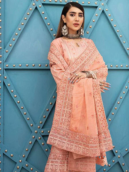 Johra Pinks JH-474 Embroidered Swiss Voile & Chiffon Dupatta