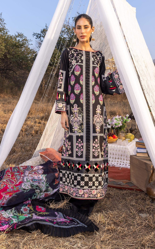 Asifa & Nabeel Aleyna Premium Embroidered Lawn Unstitched | SHELAI3221