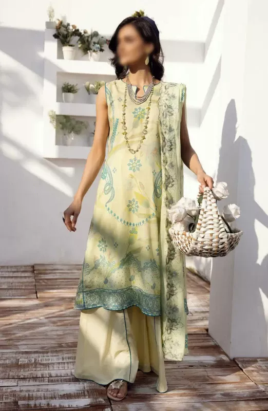NUR Rang Barang Embroidered and Printed Lawn Collection | SHELAI8301