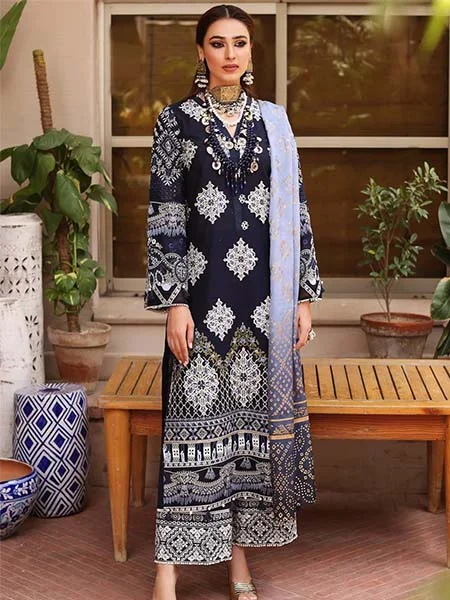 Manara KML-09A NEEL KAML Embroidered Lawn Unstitched 3 Piece