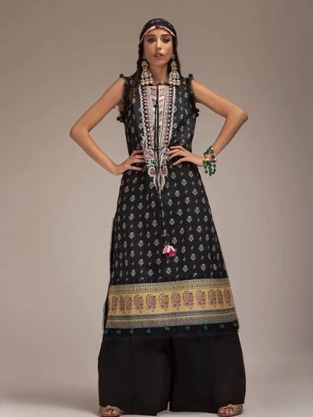 SOBIA NAZIR LP22-7B Embroidered Luxury Lawn Dress with Chiffon Dupatta at SHELAI