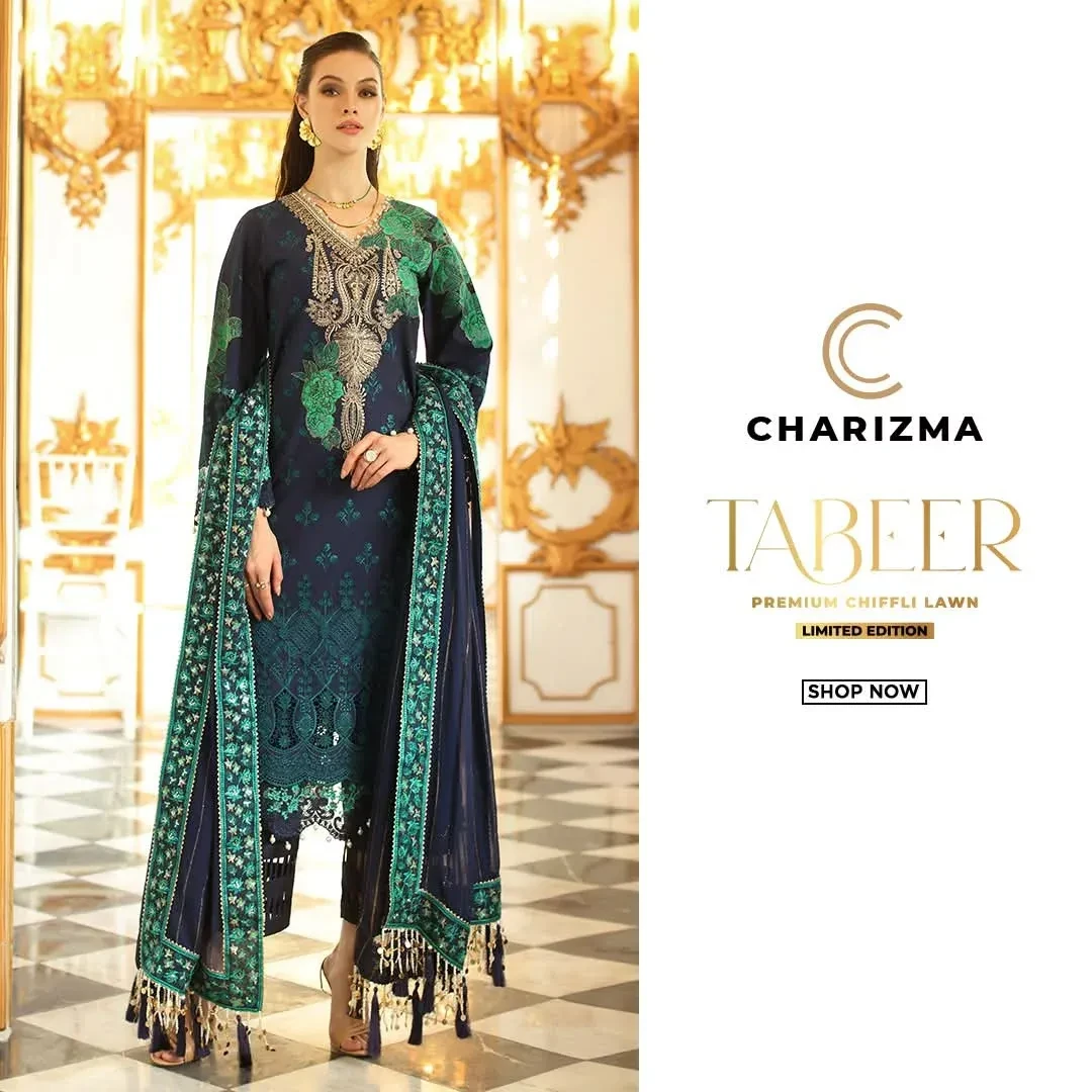 CHARIZMA TABEER PREMIUM CHIFFLI LAWN COLLECTION