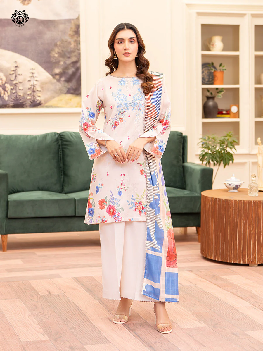 KROMA 3pc Lawn Embroidered Collection GU-KRM2401-02