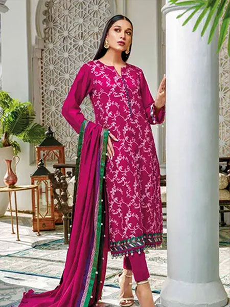 Gul-Ahmed MJ-32029 Embroidered Lawn With Yarn Dyed Dupatta