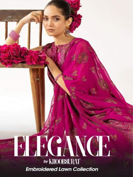 ELEGANCE EMBROIDERED LAWN BY KHOOBSURAT2024