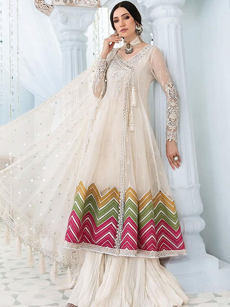 Maria B D10 Embroidered Organza Suits Unstitched 3 Piece