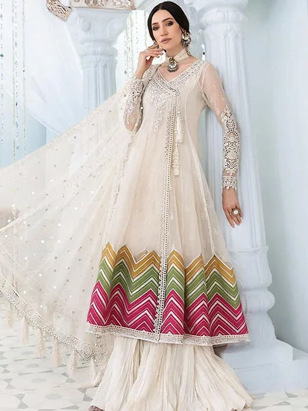 Maria B D10 Embroidered Organza Suits Unstitched 3 Piece