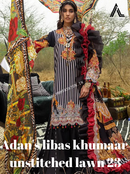 Adan's libas khumaar unstitched lawn 23